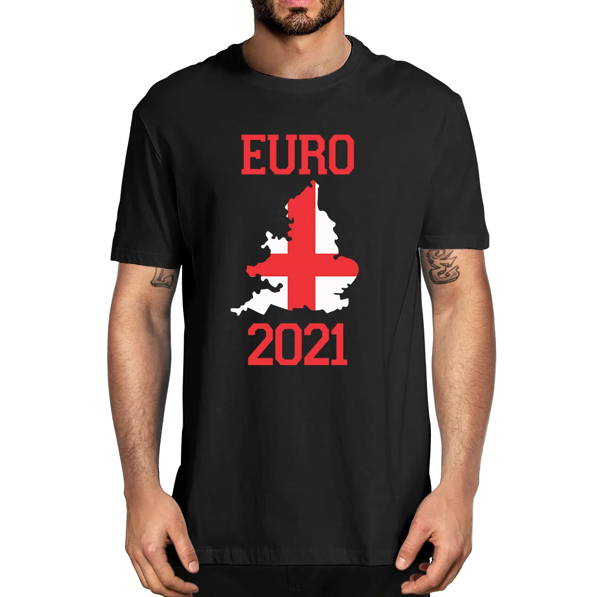 

Unisex Cotton England 2021 Football Euro T-Shirt Tee Shirt Its Coming Home Map Supporters Summer Men's Novelty T-Shirt Harajuku