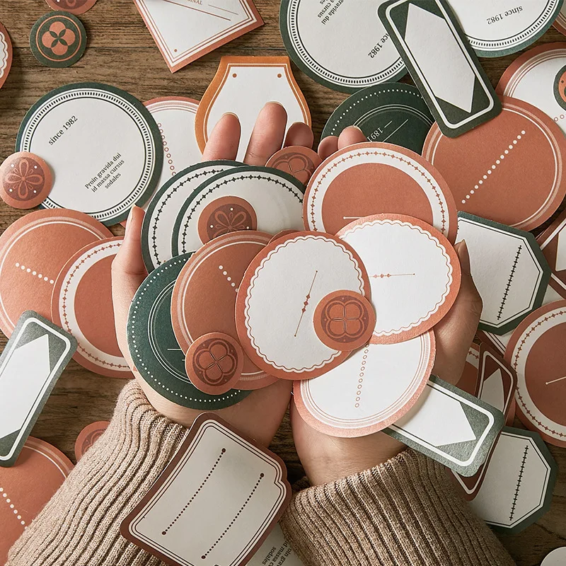 80 шт./компл. Винтаж коробка с наклейками базовый геометрический узор