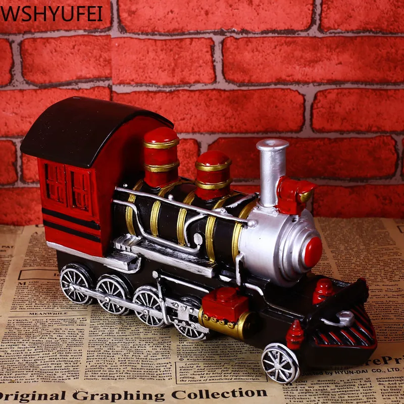 

Creative Vintage locomotive model resin crafts bar coffee shop Decoration Home Living room bedroom decoration Christmas gift