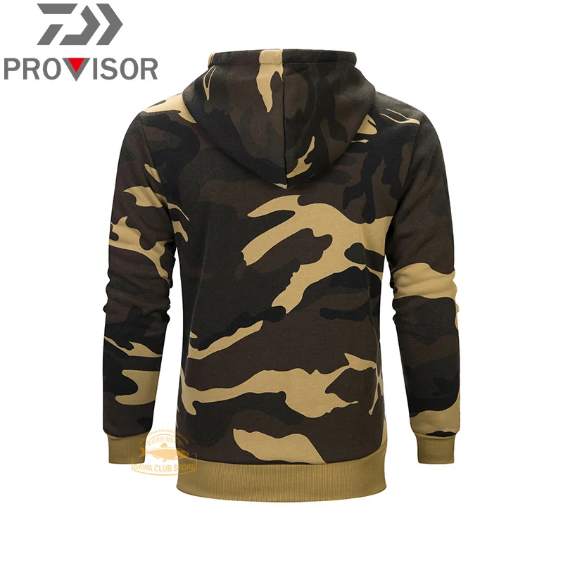 

Winter DAIWA Fishing Clothes New Outdoor Men's Sports Camouflage Hooded Fishing Jacket Loose Leisure Fishing Jacket