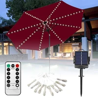 solar patio umbrella light outdoor camping tent lamp garden beach shade 104 led string lights flexible cord parasol lights
