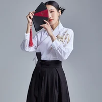 2021 spring new chinese style retro improved hanfu tang modern chinese shirt embroidered blouse