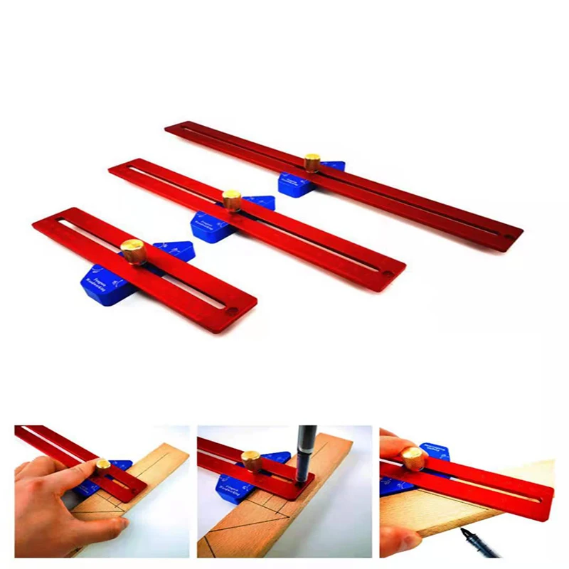 

Woodworking 45/90 Degree Scribe Ruler Hole Ruler Aluminum Alloy T-marking Ruler Measuring Ruler DIY Woodworking Tools