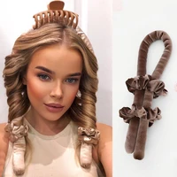 velvet heatless curling rod headband for women soft sleep heatless hair curls girls hair curler headwear tools hair accessories