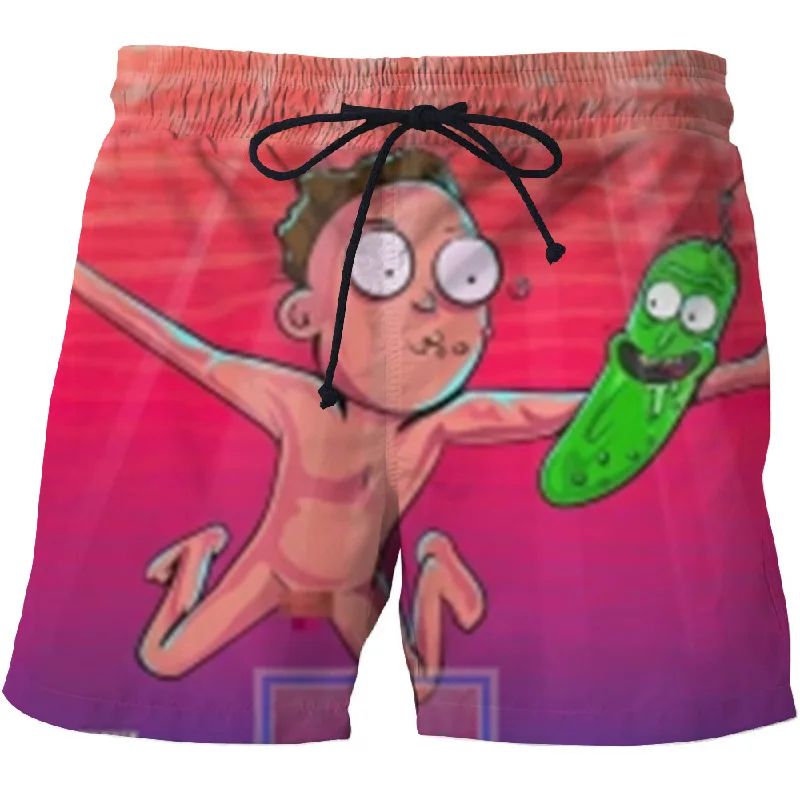 Мужские Пляжные штаны с 3D принтом быстросохнущие плавки летние шорты аниме