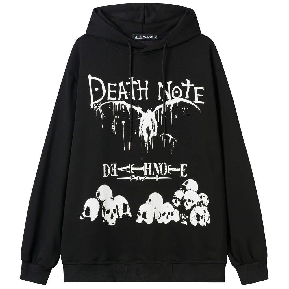 

2021 Men Women Hip Hop Hoodie Sweatshirt Men Streetwear anime Death Note Print Pullover Harajuku Cotton Hooded Hoodie Sweatshirt