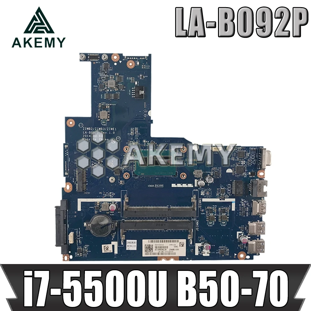 ZIWE1 / ZIWB2 ZIWB3 LA B092P для For Lenovo B50 70 N50 материнская плата i7 5500U процессор Rev: 1 Материнская