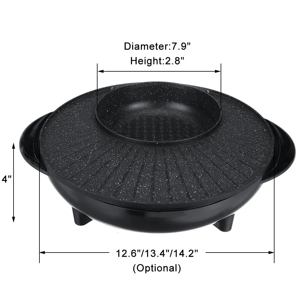 

1700W 2 In 1 Electric Hot Pot Barbecue Smokeless Non-Stick Roasting Plate Electric Grill Pan Multi Cooker For Party 220V