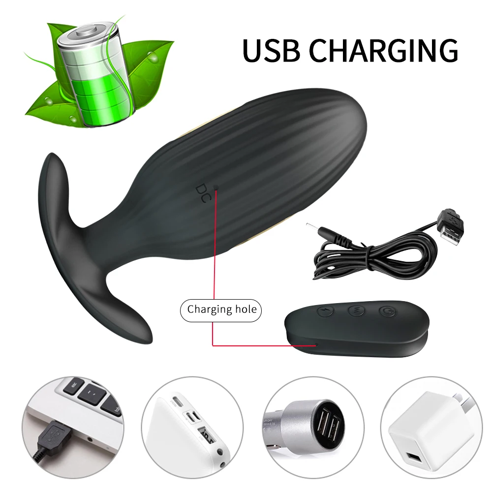 Анальная пробка с электрическим током массажер простаты вибратор для мужчин