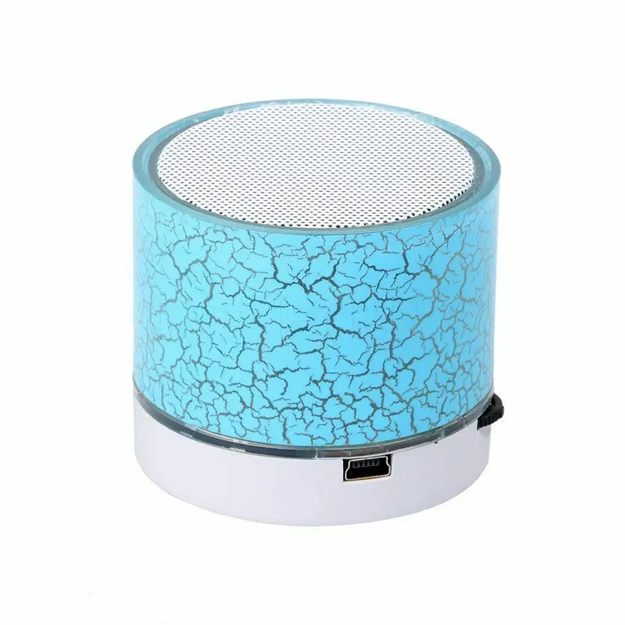 Blue Мини Bluetooth динамик беспроводной колоннар громкий динамик светодиодный стерео сабвуфер TF карта USB Mp3 аудио музыкальный плеер - Цвет: Blue
