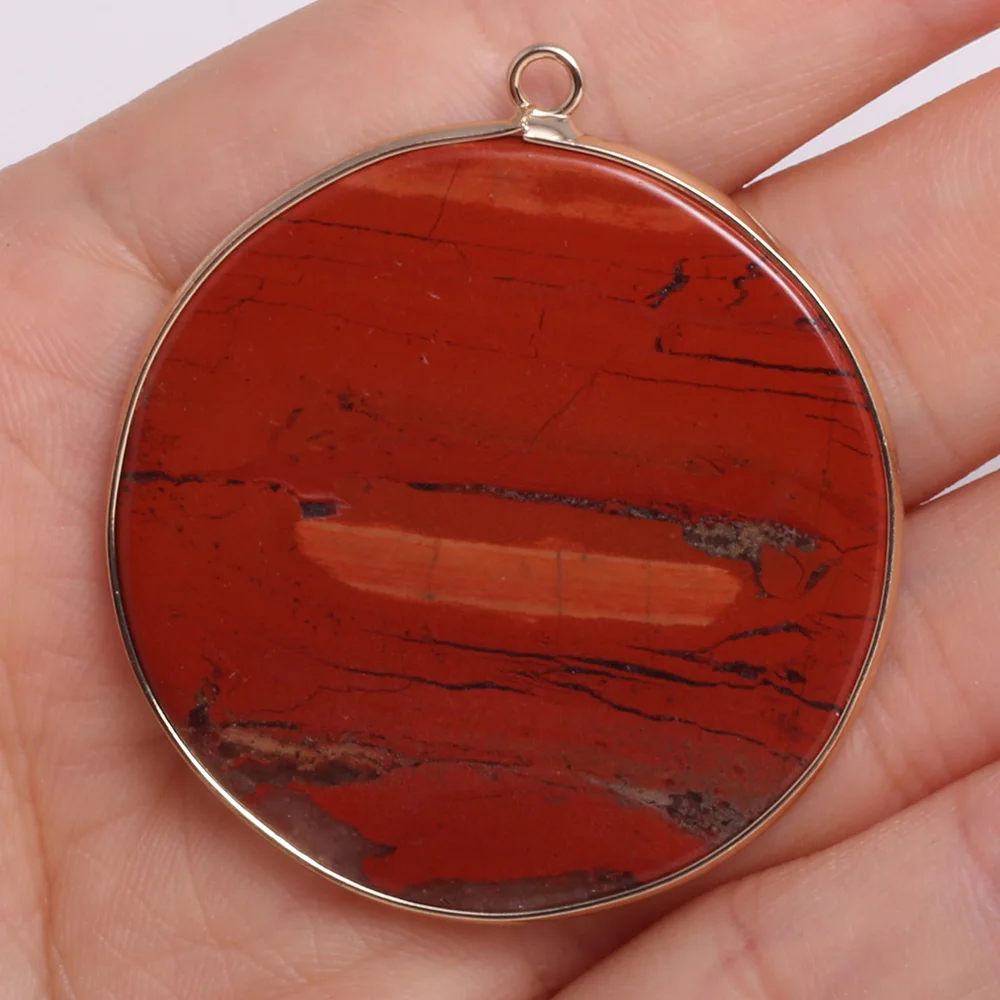 Подвеска из натурального камня Агата в форме диска авантюрин нефрит бирюзовые