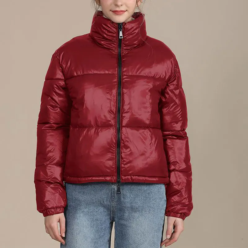 

Winter Parka Coat Women's Jacket Thick Warm Women Fashion Black PU Leather Coats Women Elegant Zipper Faux Leather Jackets Tops