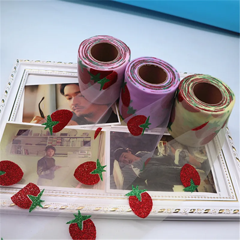 25 ярдов/рулон тюлевого рулона Флокирование органза сетка ткань лента подарок