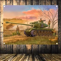 ww2 ger panzer tank military victory posters senior art waterproof cloth flag banner tapestry mural vintage decor upholstery