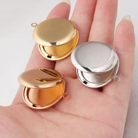 mirror polished round photo locket stainless steel photo picture locket pendant for diy jewelry making necklace wholesale10pcs