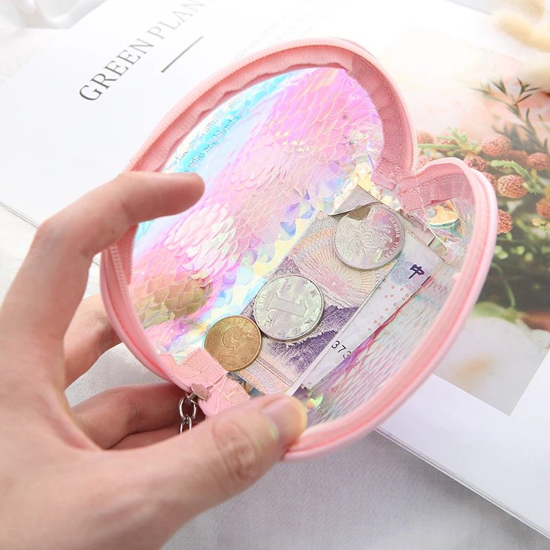 Лазерный мешок русалки Кошелек для монет мини кошелек Малый клатч держатель карт