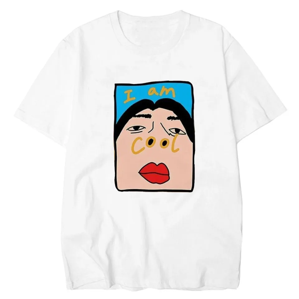 LettBao I Am Cool, забавная футболка, удобная футболка, Homme, топы, хлопок, Ulzzang, Мужская футболка с воротником, Harajuku, корейские мужские футболки