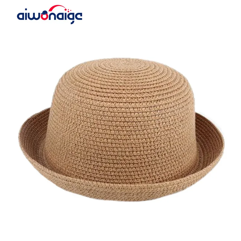 

Children's sun hat high quality straw hat summer baby beach hats panama shades black leisure solid bone sport wholesale gorras