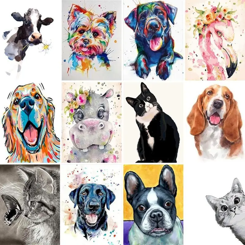 

GATYZTORY Full Square/Round Diamond Painting Dog 5D DIY Animal Diamond Embroidery Cross Stitch Kit Home Decoration Handmade Gift