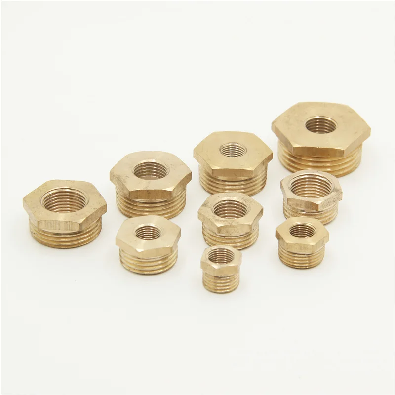 

Brass Hex Bushing Reducer Pipe Fitting 1/8 1/4 3/8 1/2 3/4 Threaded Reducing Copper Water Gas Adapter Coupler Connector