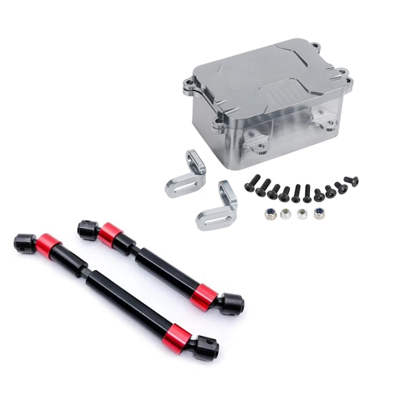 

2 Set RC Car Part: 1 Pcs Metal Receiver Box Esc Box & 1 Set Metal CVD Transmission Drive Shaft