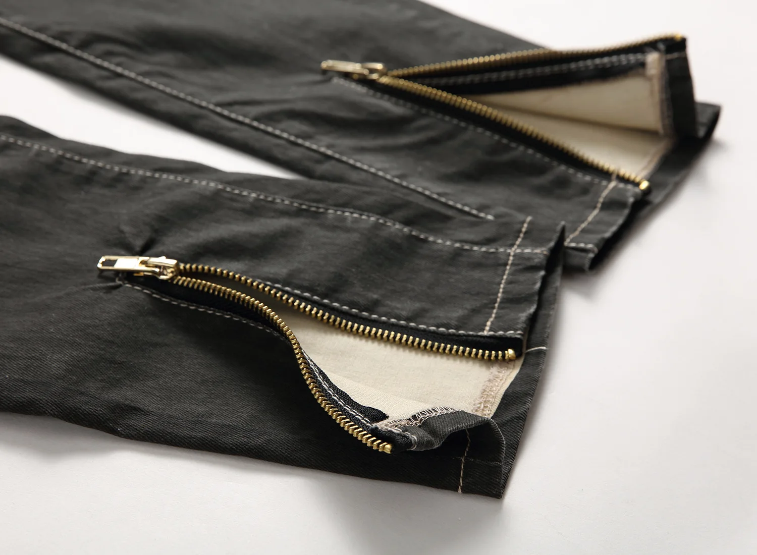 Streetwear Men's Jean Skinny Slim Fit Jeans Male Ripped Destroyed Holes Trousers Zipper Legs Pants White Khaki Blue For Men | Мужская