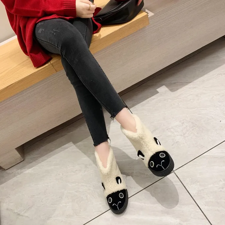 Oversized boots women shoes ankle for ladies woman winter Solid color round head sleeve | Обувь