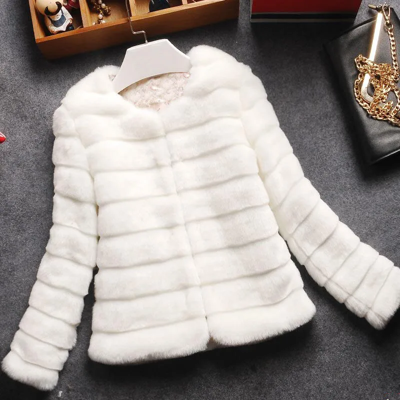 

women's fur coat female new winter faux fur coat artificial fur jackets for women rabbit hair Leather grass plus size women coat