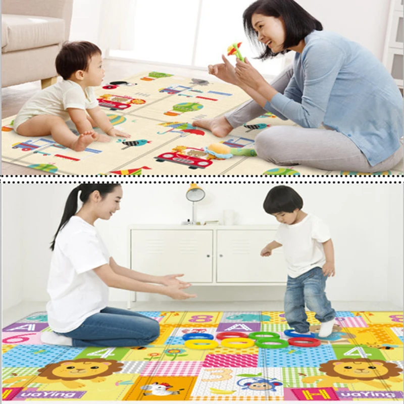 Мультяшный детский игровой коврик 180*100 см противоскользящий водонепроницаемый