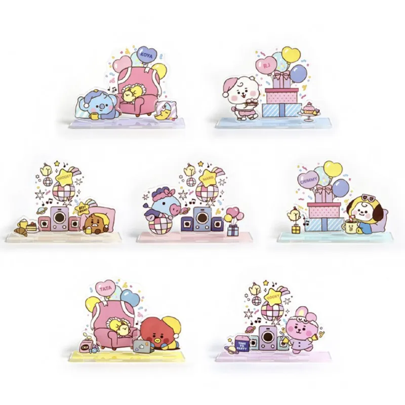 

Bangtan Boys Groups Cartoon stand three-piece set, desktop stand, message stand, desk calendar stand with the same style around