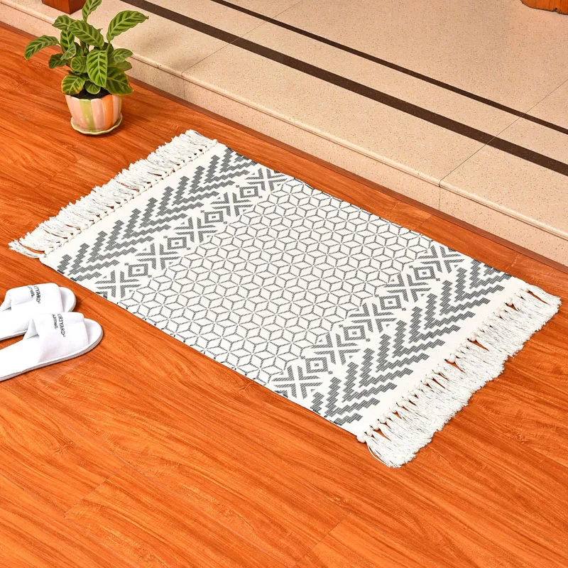 

Высокое качество полиэстер хлопок ковер для домашнего декора моющиеся ковры простой принтованный тканый коврик жилая комната кабинет двер...