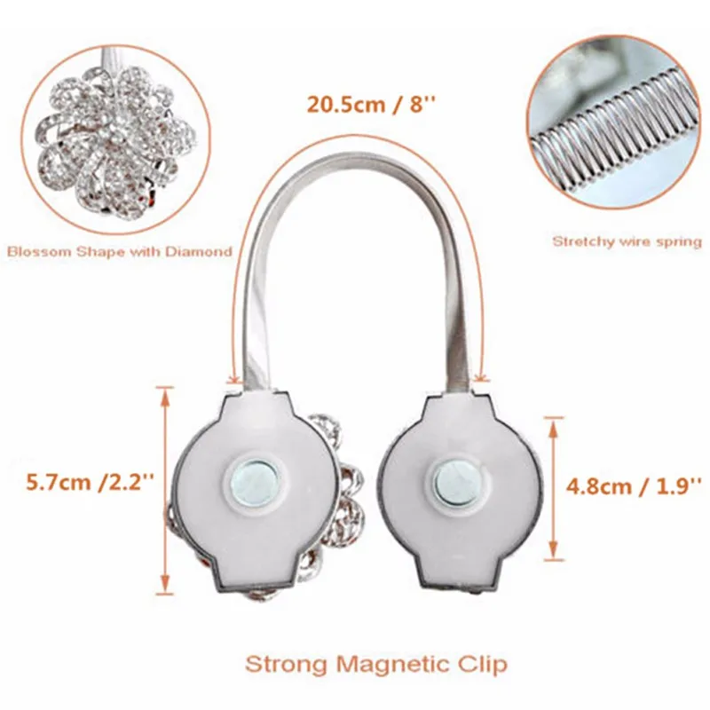 Пряжка для штор украшения окна цветок занавес Tieback магнитные пряжки клип Стразы