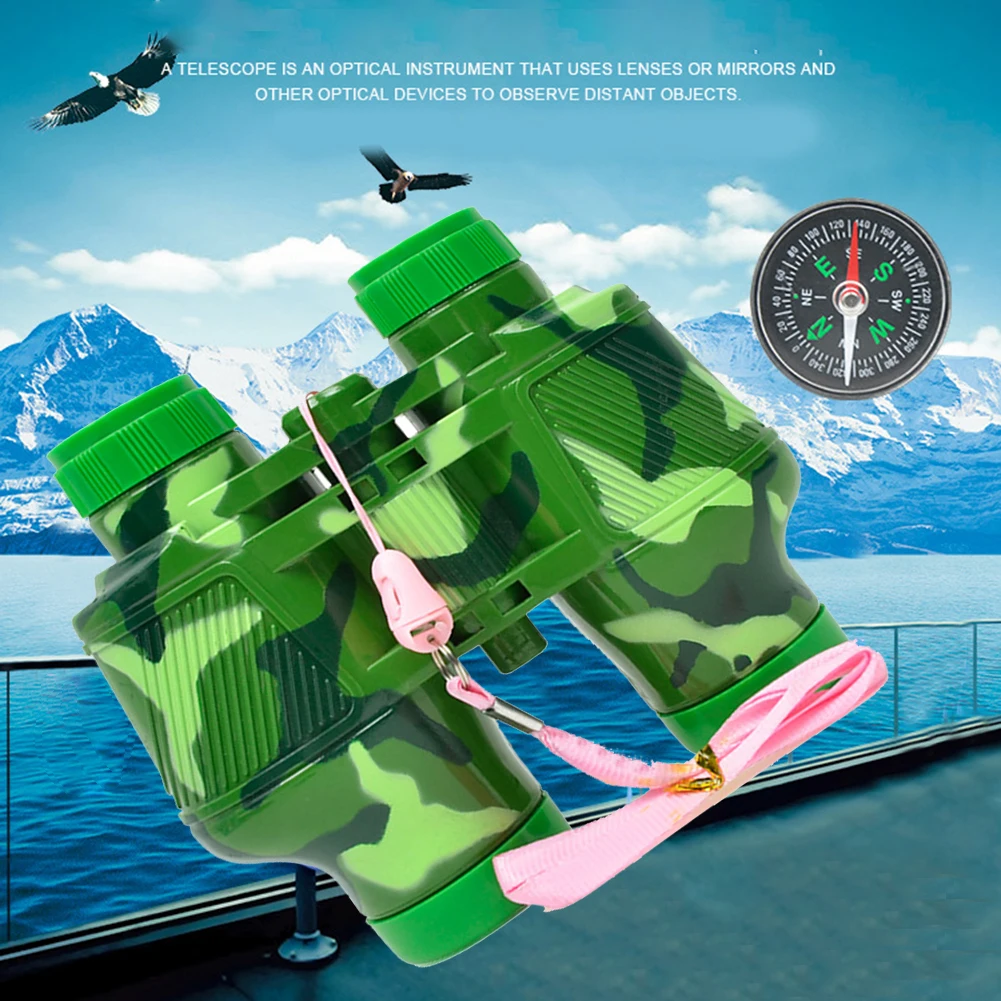 Детский игрушечный телескоп комплект пластиковый бинокль компас игрушка для