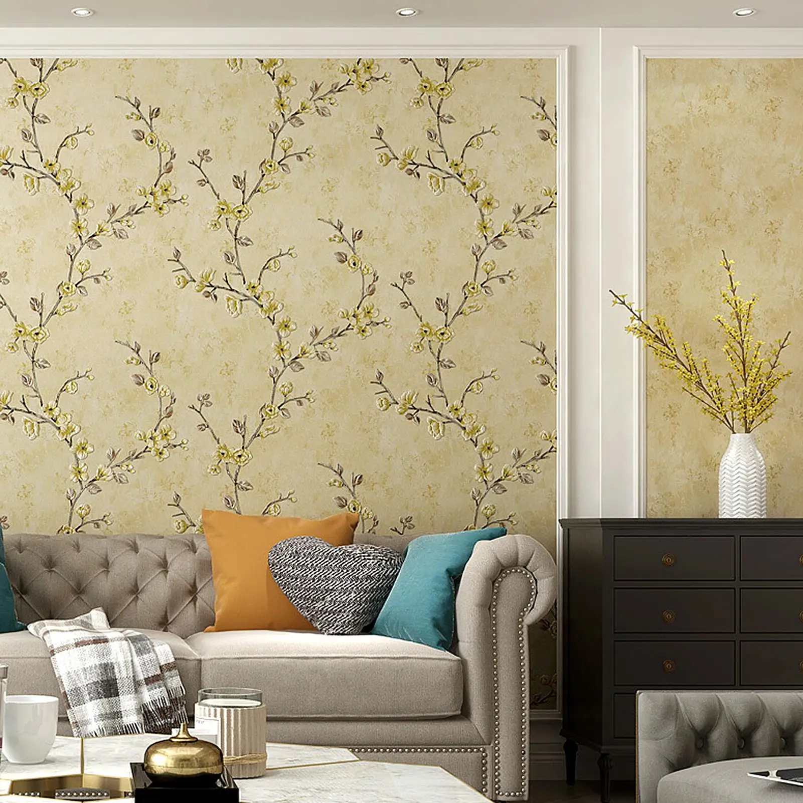 Наклейка на стену с цветком сливы самоклеящиеся съемные обои украшение для дома