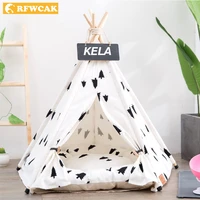 rfwcak pet dog tent pet dog house kennel washable tent dog bed for small dogs puppy cat indoor outdoor portable teepee with mat