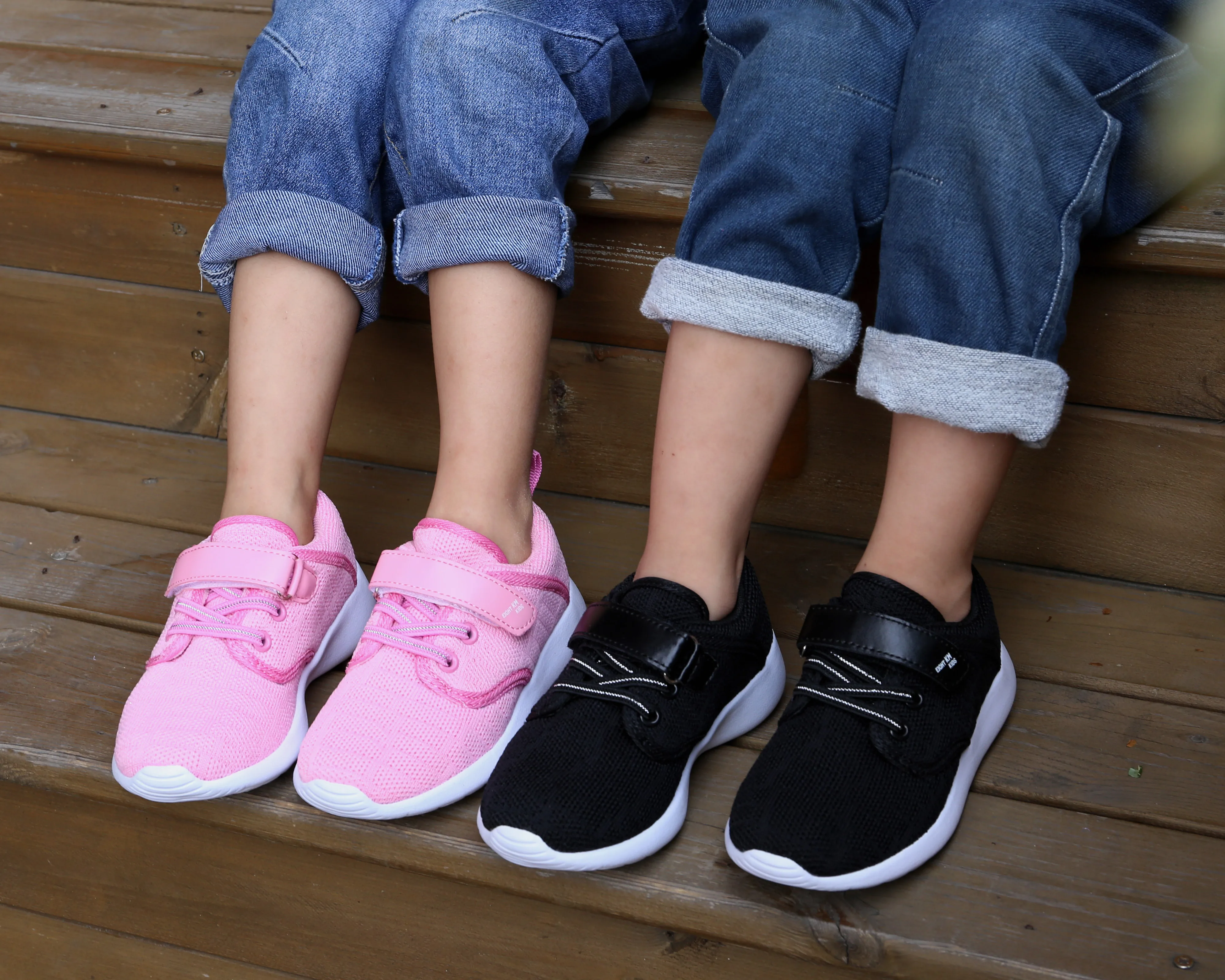 

EIGHT KM Toddler Kids Lightweight Breathable Woven Fabric Velcro Boys and Girls Sneakers School Shoes Children Casual Sneaker