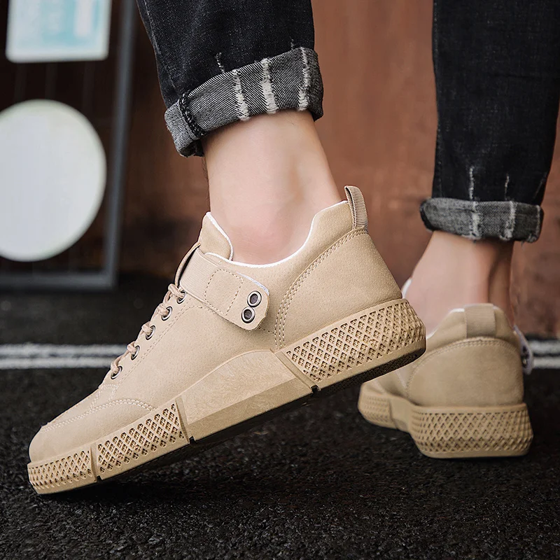 Мужские повседневные кроссовки Loveontop осенние кожаные дышащие на плоской подошве