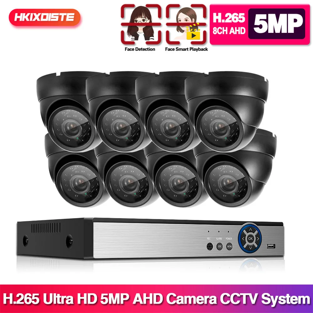 Со сверхвысоким разрешением Ultra HD AHD H.265 8CH 1080P 5MP DVR Kit 5.0MP камеры безопасности