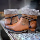 Женские осенние ботинки 2022, винтажные Ботинки Martin на боковой молнии, женские вязаные теплые ботинки, размер 43, Нескользящие ботинки на платформе Botas Mujer