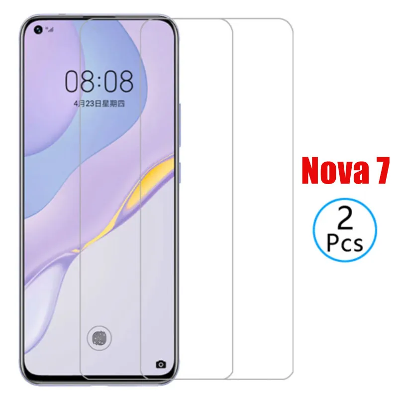 

2pcs 9H Tempered Glass For Huawei Nova 7 5G nova7 Screen Protector Phone Glass on huawei nova7 5g huawey Safety Protective Glass