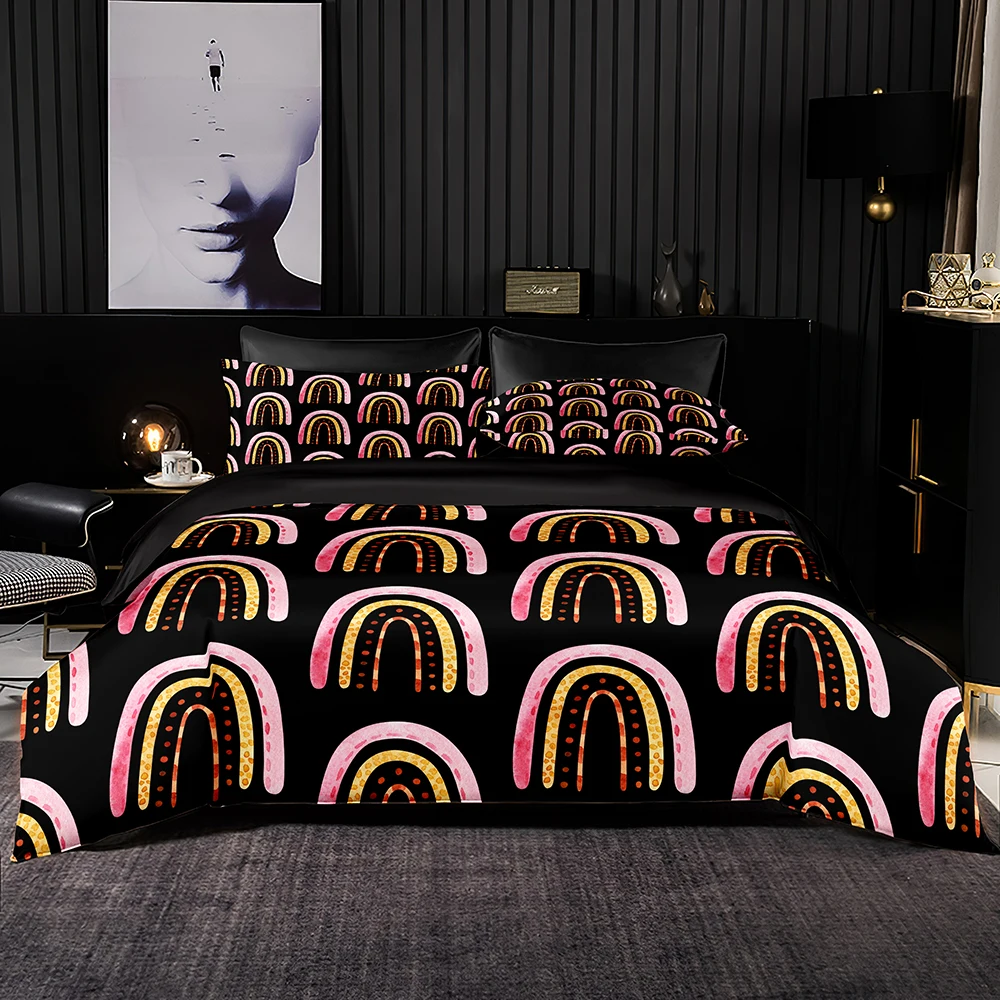 Комплект постельного белья в скандинавском стиле 240x220 пододеяльник с 3D принтом и