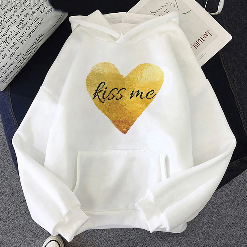 

Kiss Me Love Hoodie Sudaderas Harajuku Aesthetic White Top Kpop Hoodies Women 2021 New Winter Koop Fashion Casual Y2k Sweatshirt