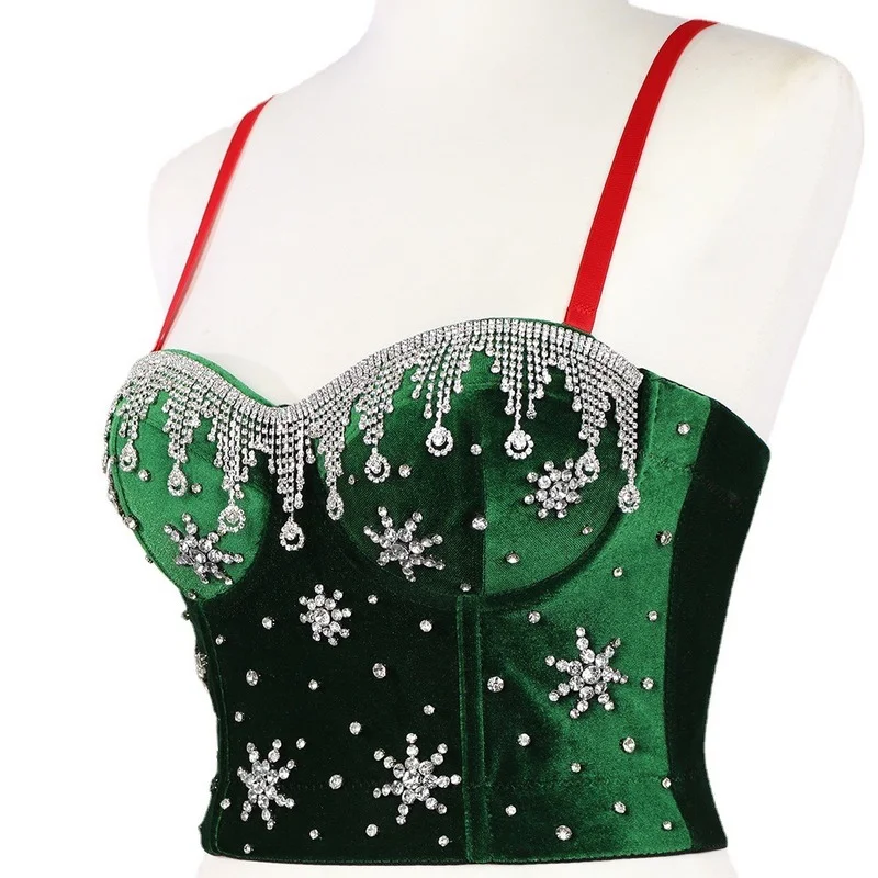 

Short Christmas Clothing Bra Party Gathering Sling Tube Top Exposed Vest lingerie top lace tank camisoles for women camisole