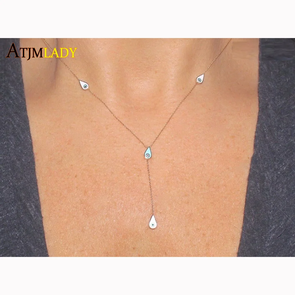 Женское длинное ожерелье с эмалью серебро 925 пробы|long necklace|drop necklacenecklace drop |