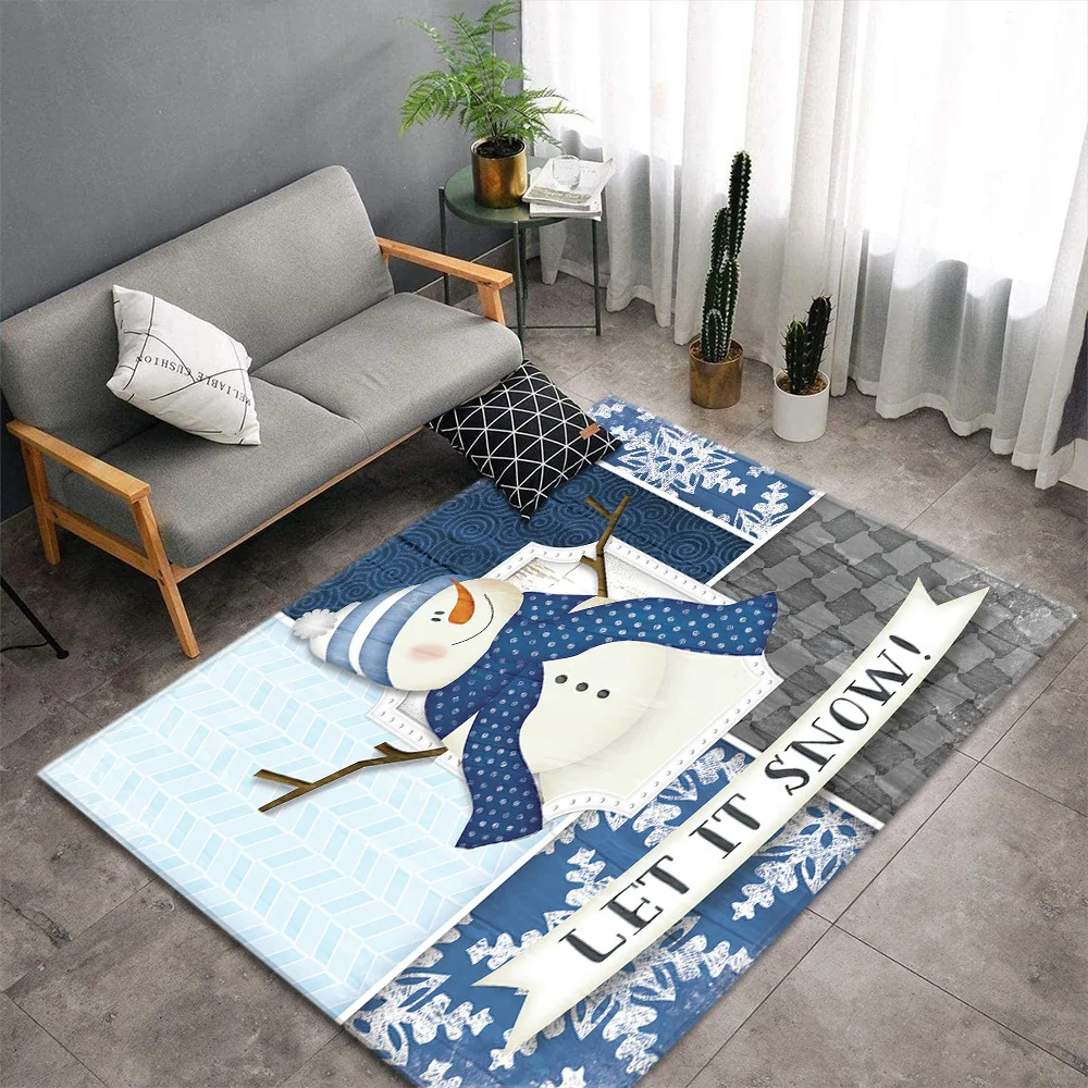 Рождественский ковер для гостиной спальни прикроватное украшение напольный