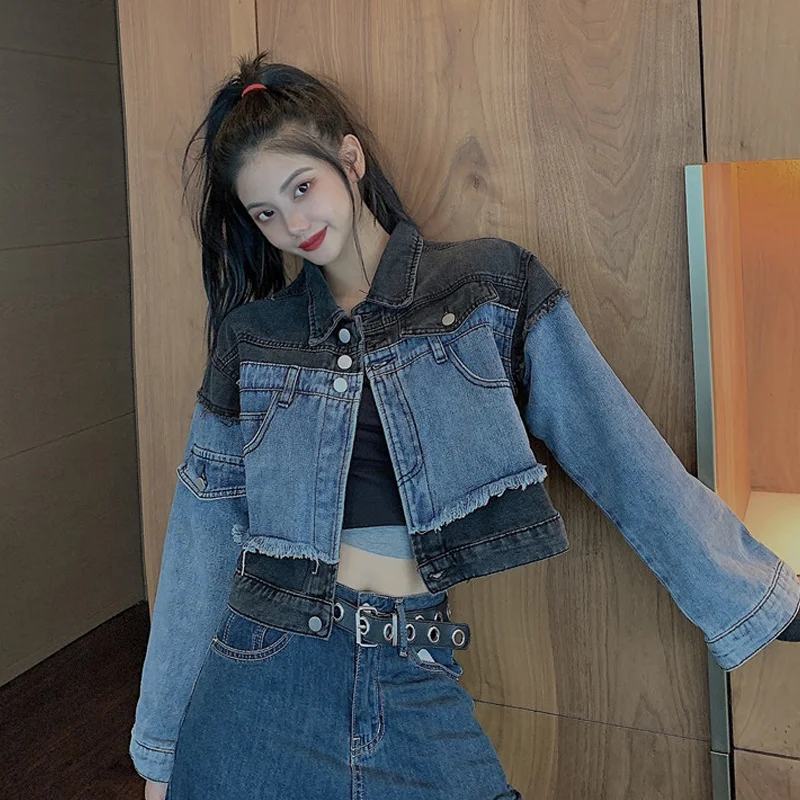 Короткая джинсовая куртка женская одежда на весну и осень 2021 новый стиль
