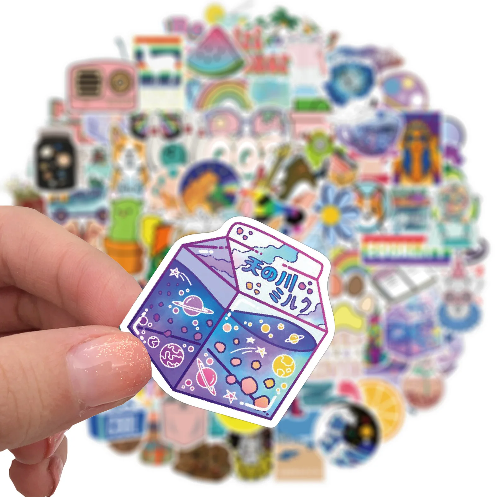 

50/100PCS/PACK Beautiful Lovely VSCO Girl Stickers Gift Kawaii Cartoon Decal Pegatinas For DIY Guitar Laptop Stationery Sticker