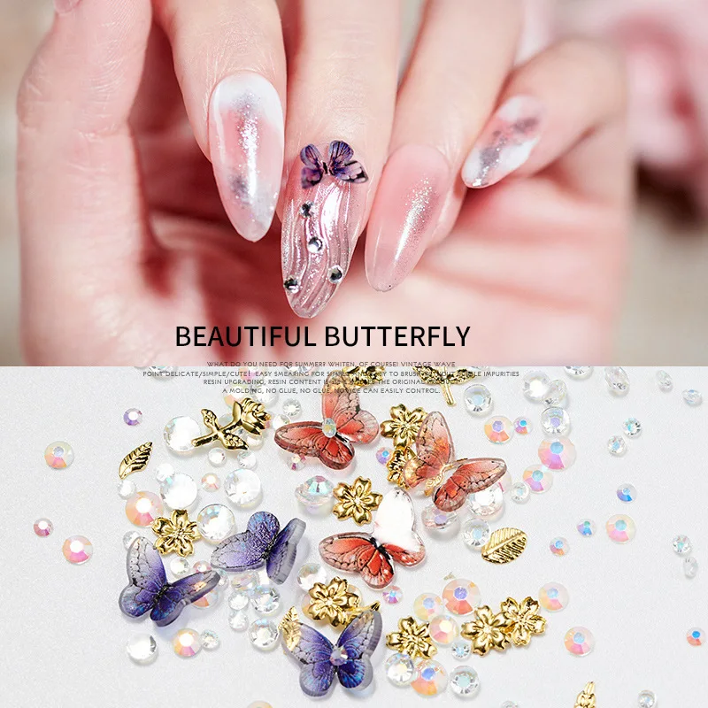 

1 Box 3D Butterfly Nail Art Decorations Acrylic Alloy Metal Butterfly Jewelry Decors Tips Nails Manicure Accessorie Tool