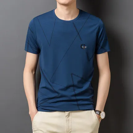

Short-sleeved men's t-shirt casual breathable half-sleeved top 3366