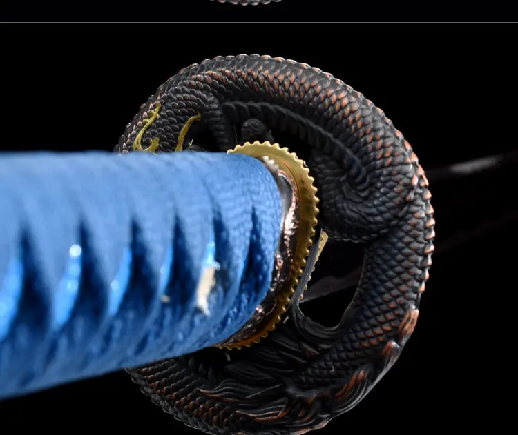 Handmade Carbon steel Japanese Samurai Katana sword full tang sharpened New Folded steel blue Blade Japanese Samurai Katana
